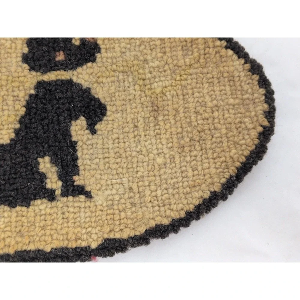 Antique American Hooked Rug Miniature 4